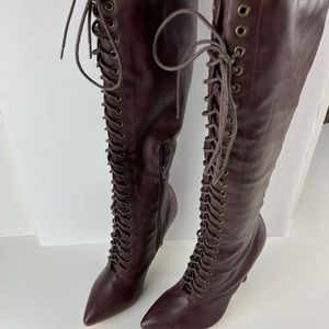 Lace up heel boots